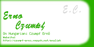 erno czumpf business card